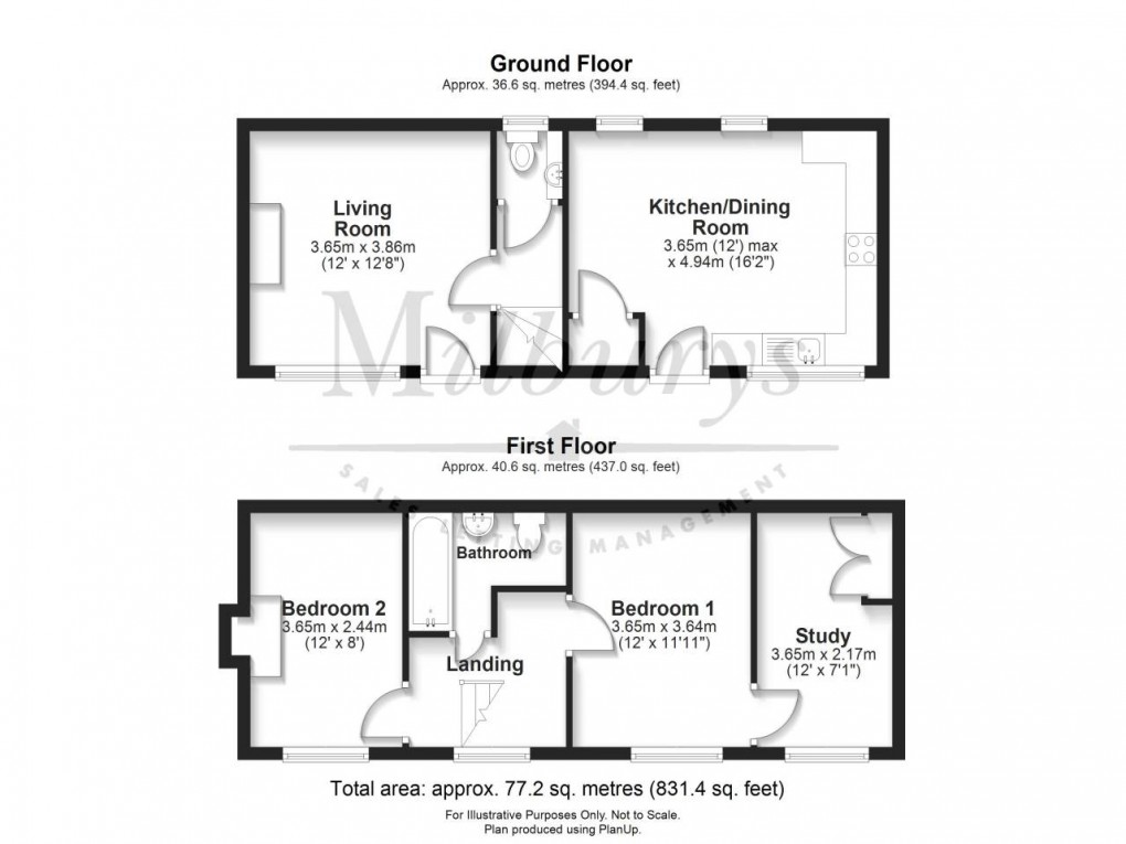 Floorplan for Coombe, Wotton Under Edge, Gloucestershire