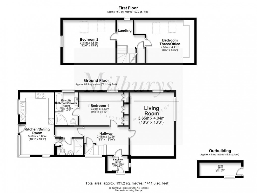 Floorplan for Upper Tockington Road, Tockington, South Gloucestershire