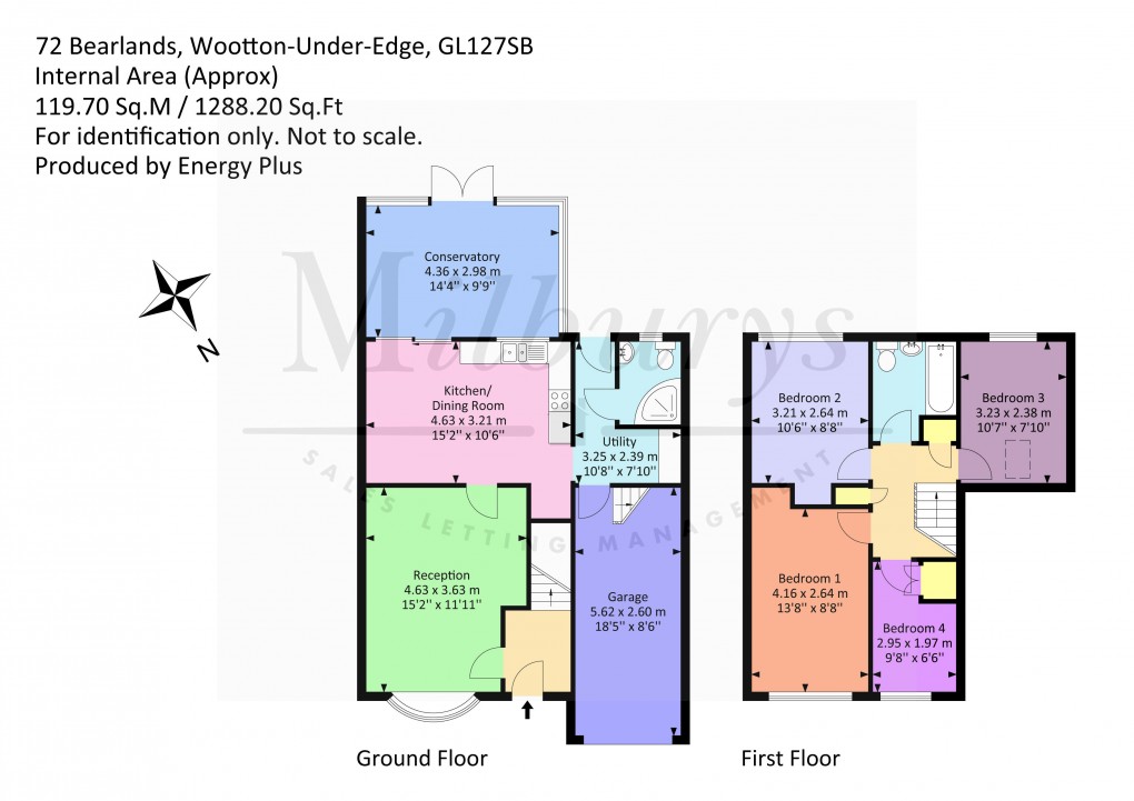 Floorplan for Bearlands, Wotton-under-Edge, Gloucestershire