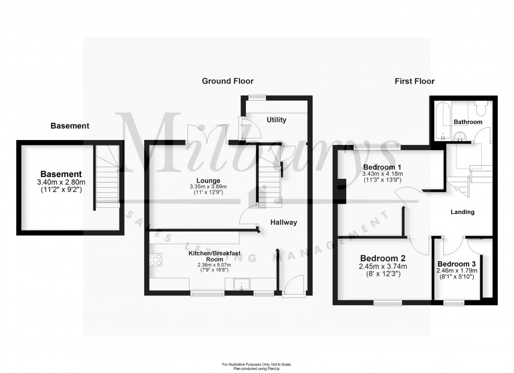Floorplan for Coombe Road, Wotton-under-Edge, Gloucestershire