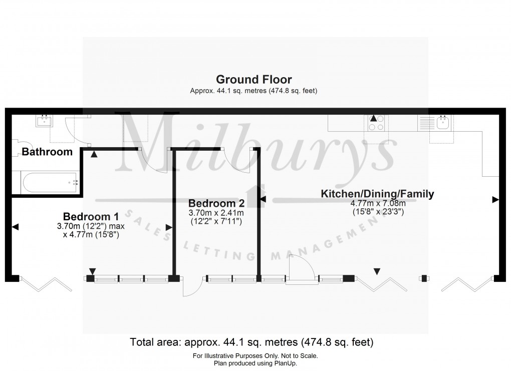 Floorplan for Vinecroft, Wanswell, Nr. Berkeley, Gloucestershire
