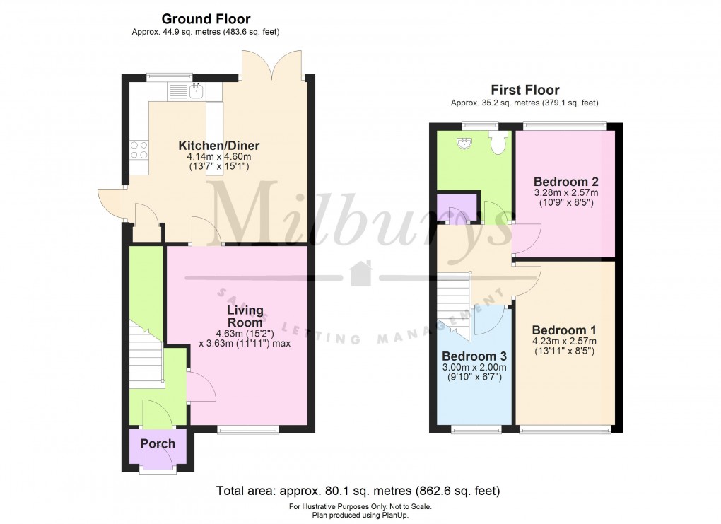 Floorplan for Bearlands, Wotton-under-Edge, Gloucestershire