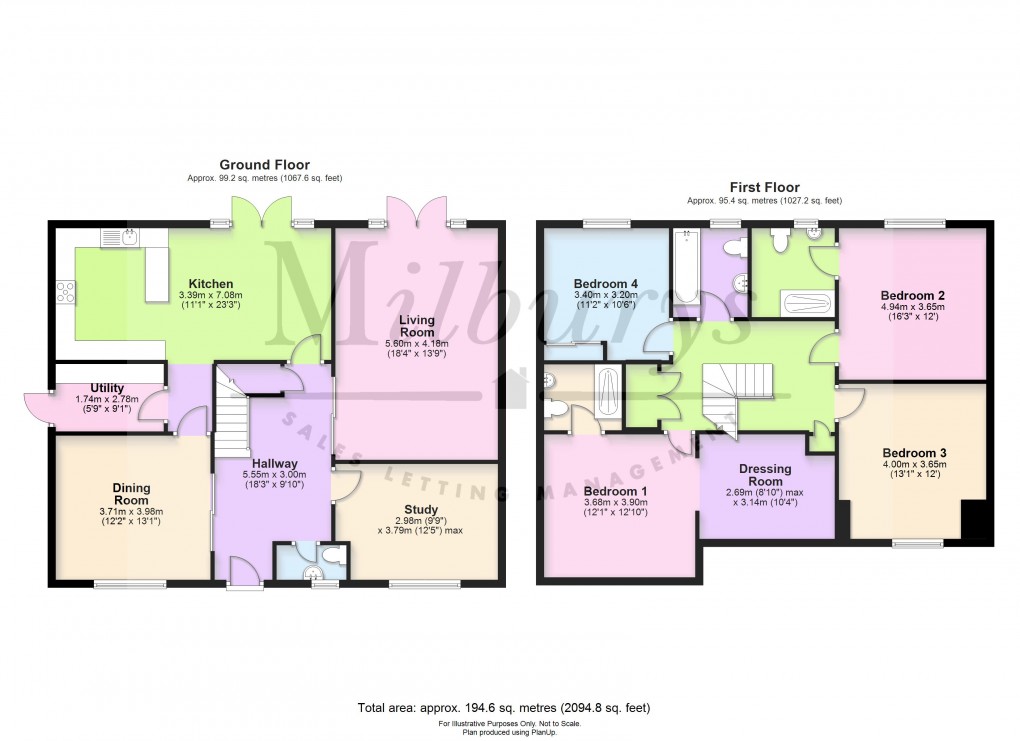Floorplan for Betony Close, Charfield, South Gloucestershire