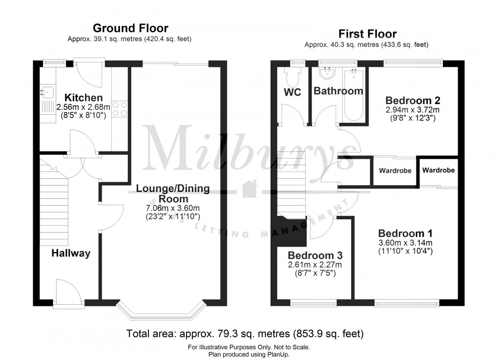 Floorplan for Cheviot Drive, Thornbury, South Gloucestershire