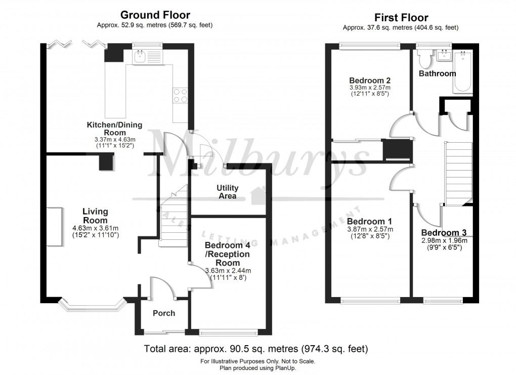 Floorplan for Bearlands, Wotton-under-Edge, Gloucestershire