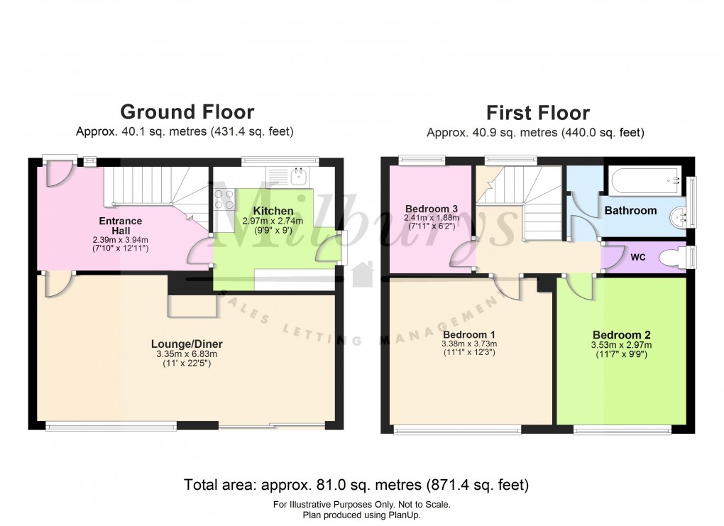Floorplan for Virginia Close, Chipping Sodbury, South Gloucestershire