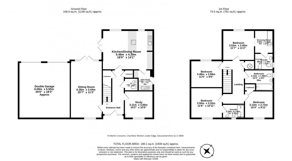 Floorplan for Merlin Crescent, Charfield, South Gloucestershire
