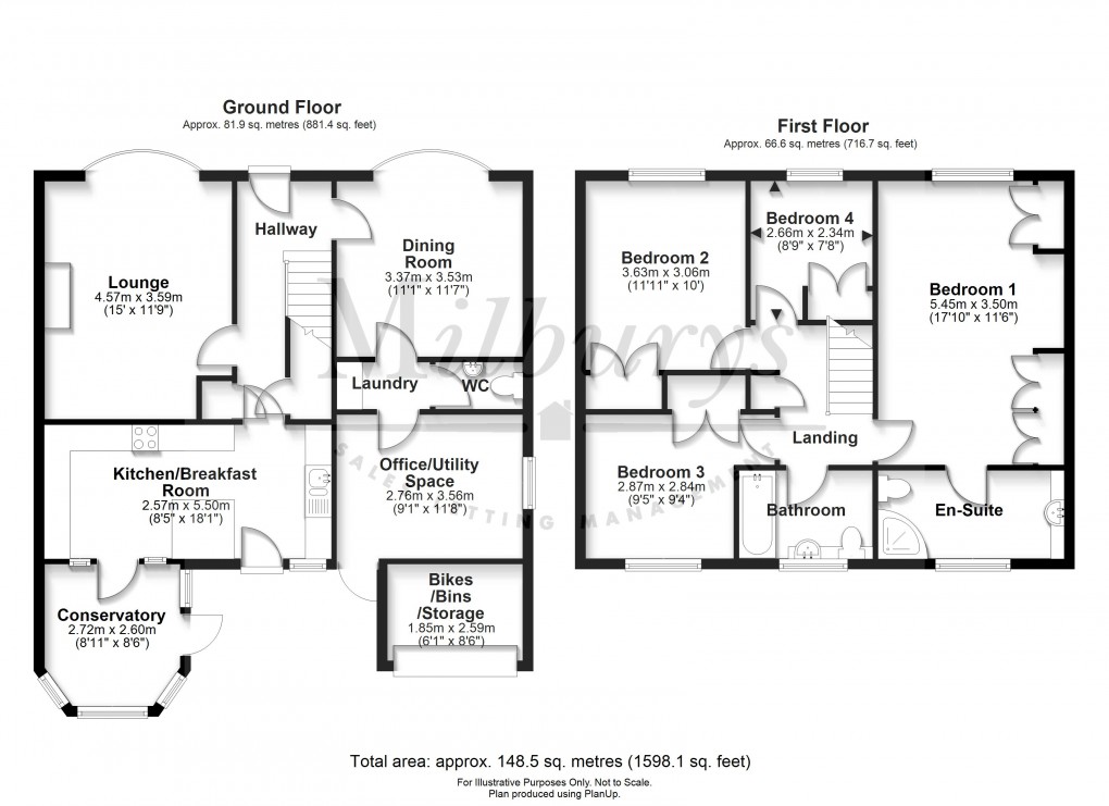 Floorplan for Cheviot Drive, Thornbury, South Gloucestershire