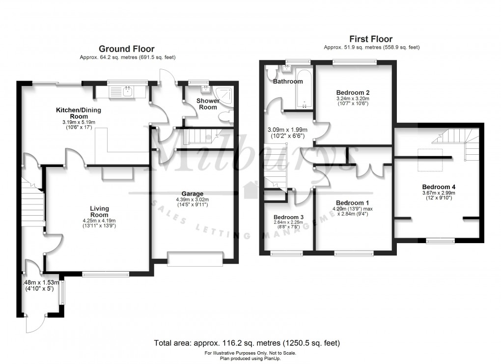 Floorplan for Water Lane, Wotton-under-Edge, Gloucestershire