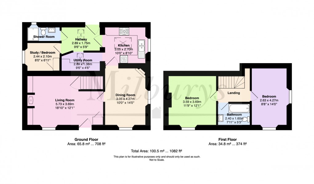 Floorplan for The Downs, Wickwar, South Gloucestershire