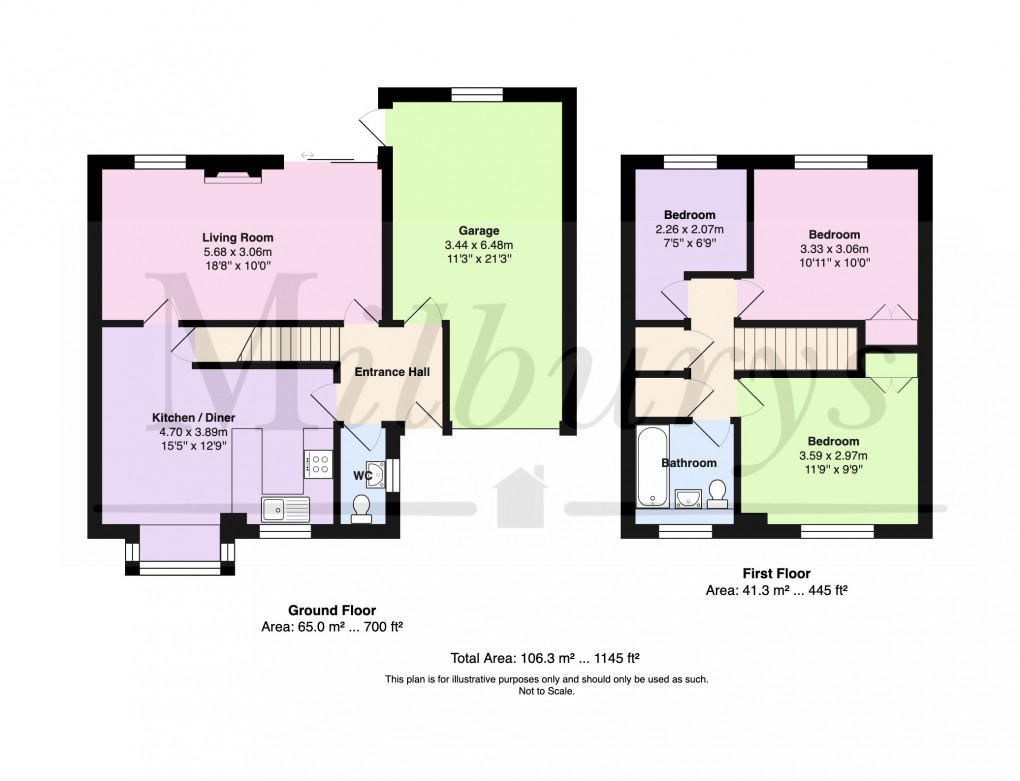 Floorplan for Walshe Avenue, Chipping Sodbury, South Gloucestershire