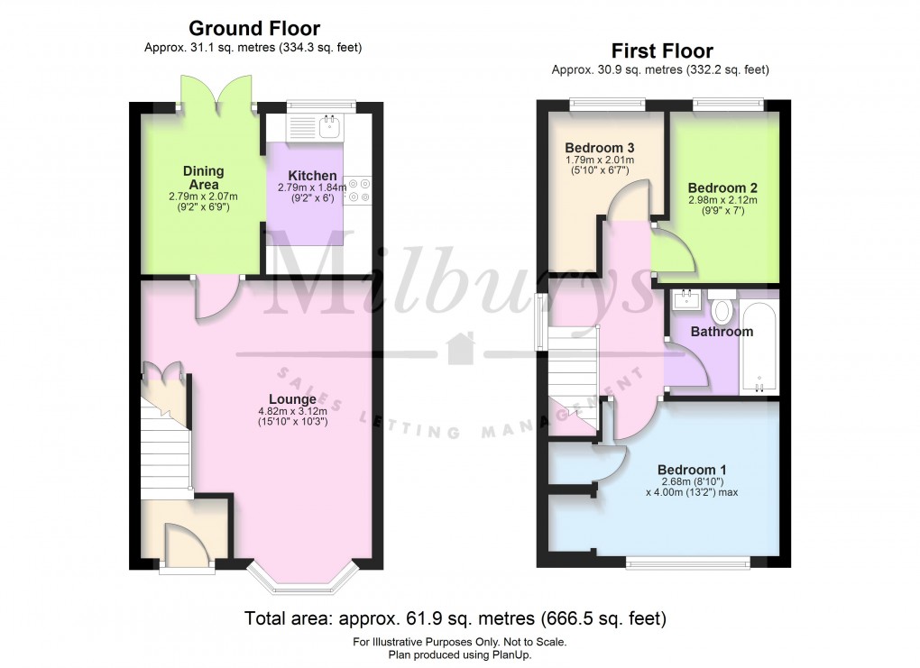 Floorplan for Whitley Close, Yate, South Gloucestershire