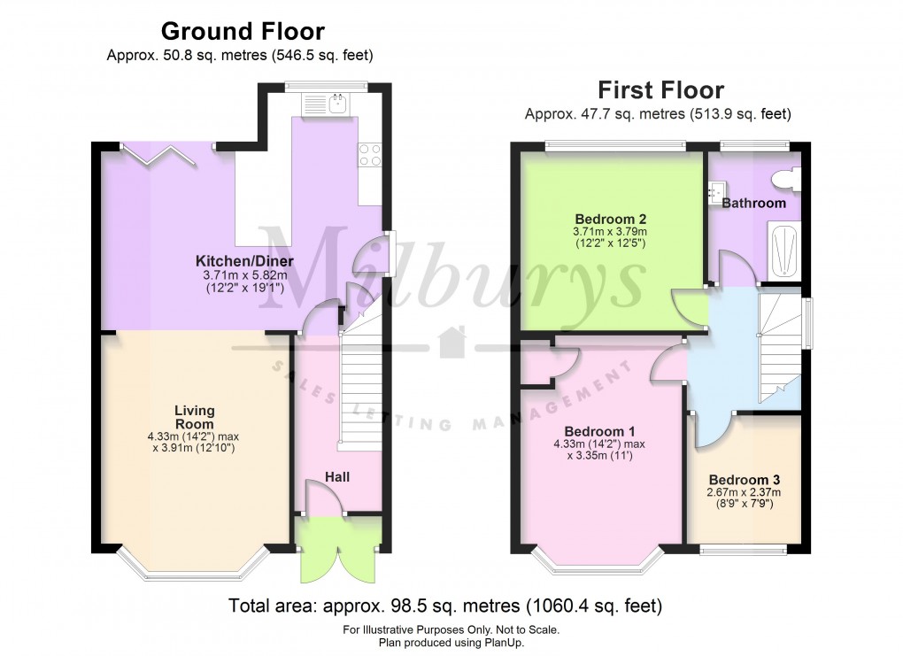 Floorplan for Windsor Drive, Yate, South Gloucestershire