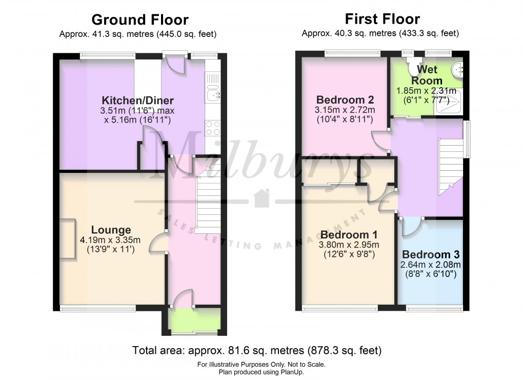 Floorplan for Priors Lea, Yate, South Gloucestershire