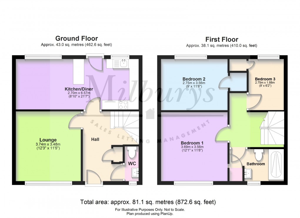 Floorplan for Dragon Road, Winterbourne, South Gloucestershire