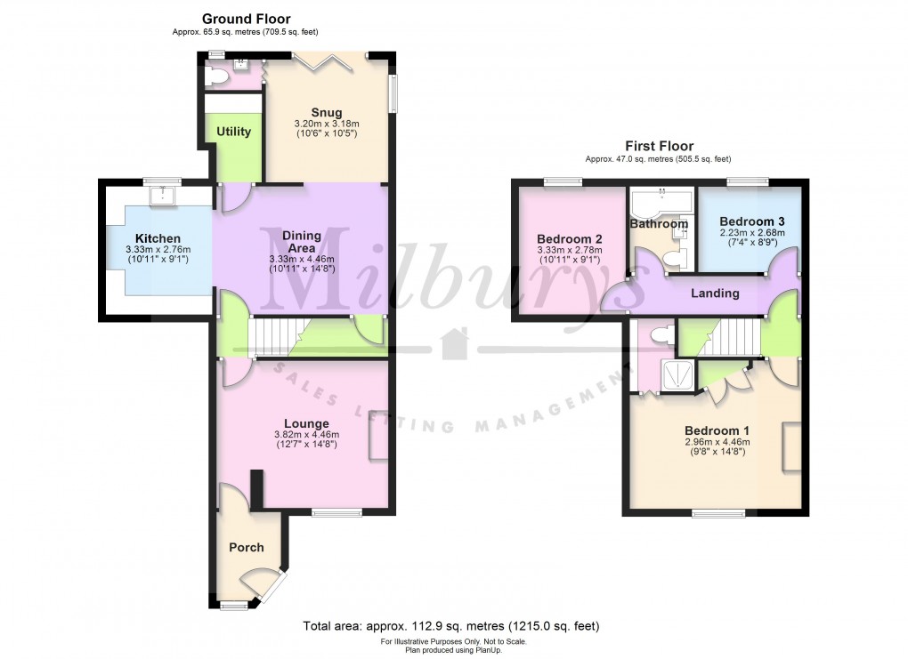 Floorplan for Clock Cottages, West End, South Gloucestershire
