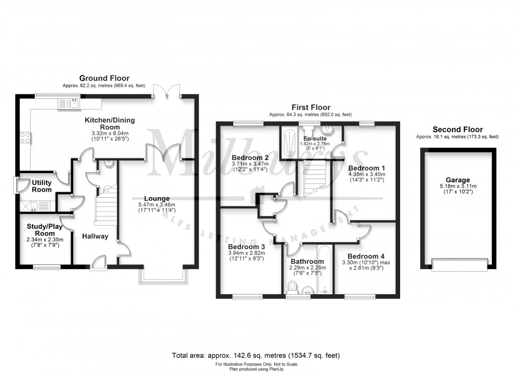 Floorplan for Meadow Brown Close, Thornbury, South Gloucestershire