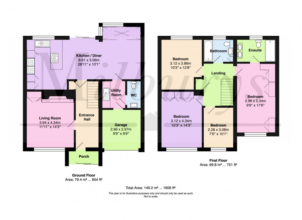 Floorplan for Melbourne Drive, Chipping Sodbury, South Gloucestershire