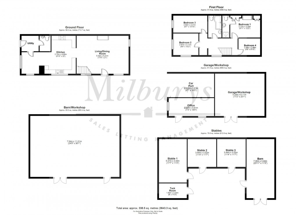 Floorplan for The Green, Stinchcombe, Gloucestershire