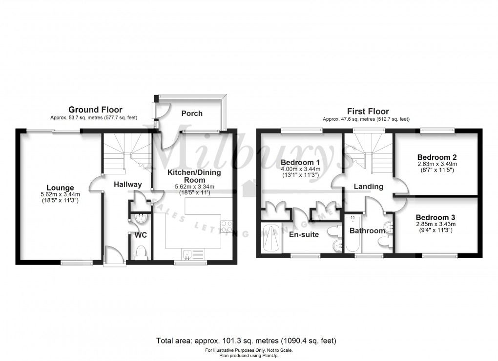 Floorplan for Park Road, Thornbury, South Gloucestershire