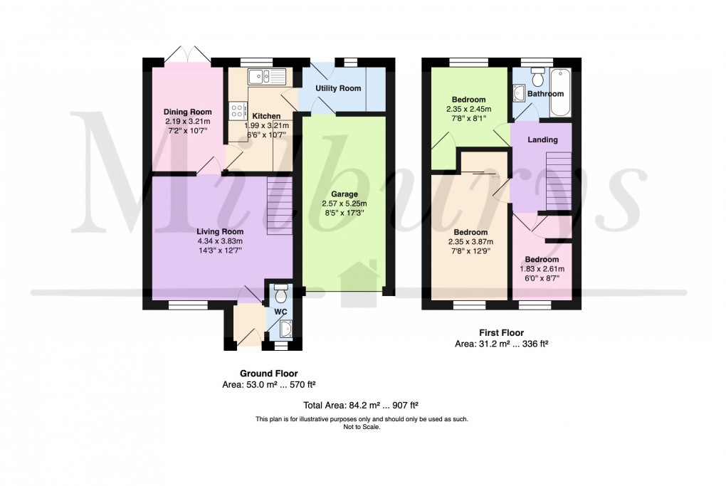 Floorplan for Amberley Way, Wickwar, South Gloucestershire